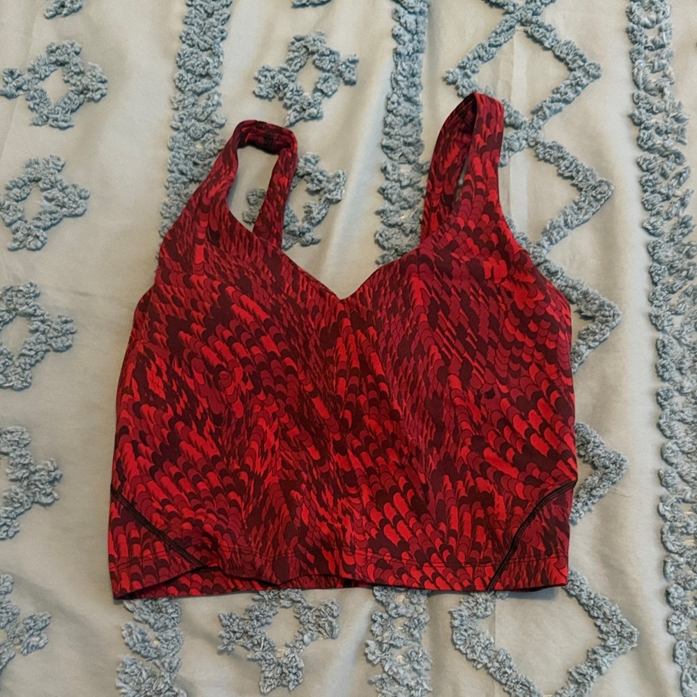 lululemon athletica Red Patterned Crop Top